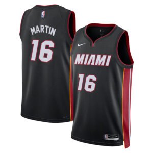 Regata NBA Miami Heat Ícon Edition Swingman Caleb Martin 16 - Preta