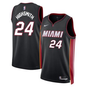 Regata NBA Miami Heat Ícon Edition Swingman Haywood Highsmith 24 - Preta