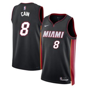 Regata NBA Miami Heat Ícon Edition Swingman Jamal Cain 8 - Preta
