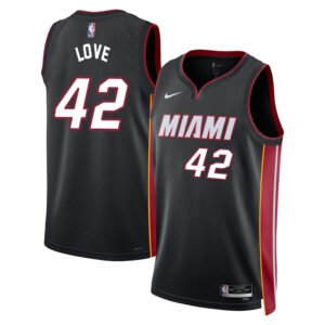 Regata NBA Miami Heat Ícon Edition Swingman Kevin Love 42 - Preta