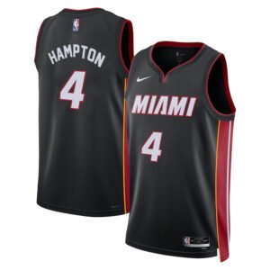 Regata NBA Miami Heat Ícon Edition Swingman RJ Hampton 4 - Preta