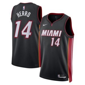 Regata NBA Miami Heat Ícon Edition Swingman Tyler Herro 14 - Preta