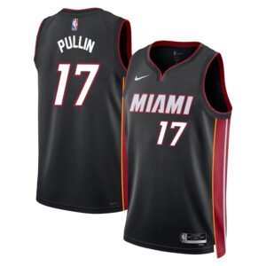 Regata NBA Miami Heat Ícon Edition Swingman Zyon Pullin 17 - Preta