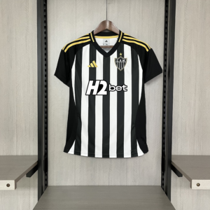 Camisa I do Atlético Mineiro Home (Listrada) 2025/2026 – Versão Feminina - Com Patrocinio