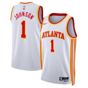 Regata NBA Atlanta Hawks Association Edition Jalen Johnson 1 - Branca