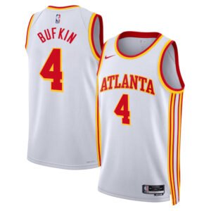 Regata NBA Atlanta Hawks Association Edition Kobe Bufkin 4 - Branca