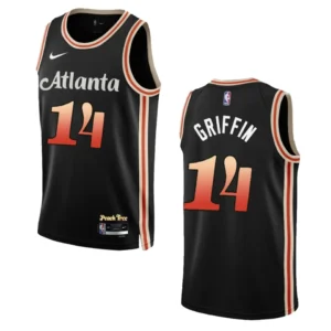 Regata NBA Atlanta Hawks City Edition 2022/23 AJ Griffin 14 - Preta