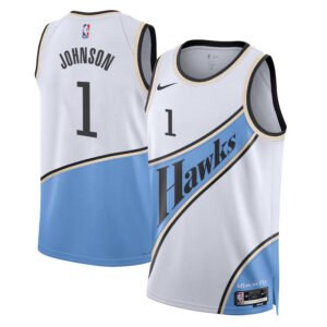 Regata NBA Atlanta Hawks City Edition Jalen Johnson 1 - Branca