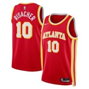 Regata NBA Atlanta Hawks Icon Edition Zaccharie Risacher 10 - Vermelha