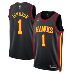 Regata NBA Atlanta Hawks Statement Edition Jalen Johnson 1 - Preta