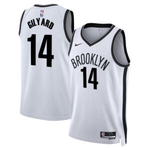 Regata NBA Brooklyn Nets Association Edition Jacob Gilyard 14 - Branca