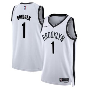 Regata NBA Brooklyn Nets Association Edition Mikal Bridges 1 - Branca