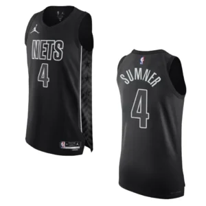 Regata NBA Brooklyn Nets Authentic Statement Edition 2022/23 Edmond Sumner 4 - Preta