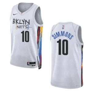 Regata NBA Brooklyn Nets City Edition 2022/23 Ben Simmons 10 - Branca