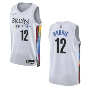 Regata NBA Brooklyn Nets City Edition 2022/23 Joe Harris 12 - Branca