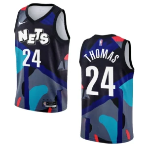 Regata NBA Brooklyn Nets City Edition 2023/24 Cam Thomas 24 - Preta