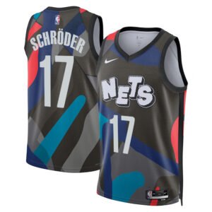 Regata NBA Brooklyn Nets City Edition 2023/24 Dennis Schröder 17 - Preta