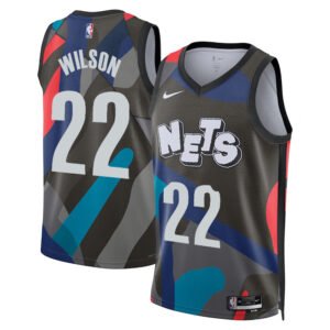 Regata NBA Brooklyn Nets City Edition 2023/24 Jalen Wilson 22 - Preta