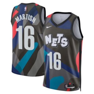 Regata NBA Brooklyn Nets City Edition 2023/24 Jaylen Martin 16 - Preta
