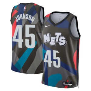 Regata NBA Brooklyn Nets City Edition 2023/24 Keon Johnson 45 - Preta