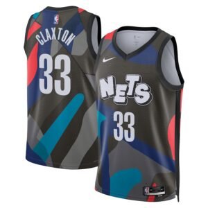 Regata NBA Brooklyn Nets City Edition 2023/24 Nic Claxton 33 - Preta