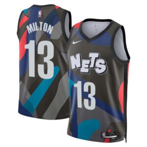 Regata NBA Brooklyn Nets City Edition 2023/24 Shake Milton 13 - Preta