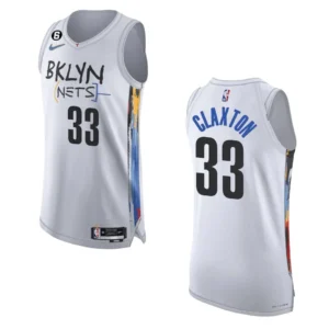 Regata NBA Brooklyn Nets City Edition Authentic 2022/23 Nicolas Claxton 33 - Branca