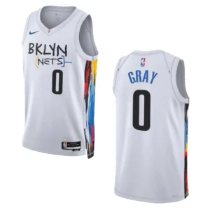 Regata NBA Brooklyn Nets City Edition Authentic 2022/23 RaiQuan Gray 0 - Branca