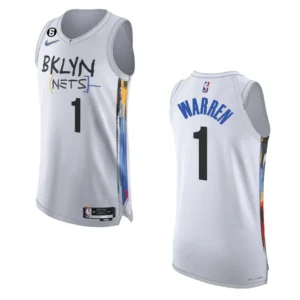 Regata NBA Brooklyn Nets City Edition Authentic 2022/23 TJ Warren 1 - Branca
