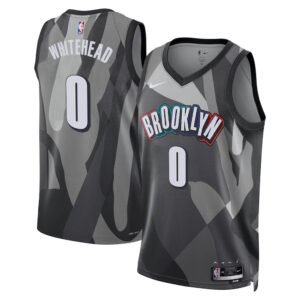 Regata NBA Brooklyn Nets City Edition Dariq Whitehead 0 - Cinza