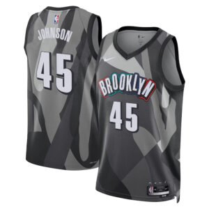Regata NBA Brooklyn Nets City Edition Keon Johnson 45 - Cinza