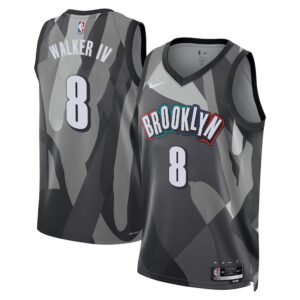 Regata NBA Brooklyn Nets City Edition Lonnie Walker IV 8 - Cinza