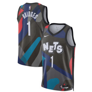Regata NBA Brooklyn Nets City Edition 2023/24 Mikal Bridges 1 - Preta