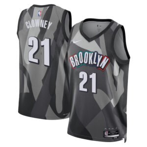 Regata NBA Brooklyn Nets City Edition Noah Clowney 21 - Cinza