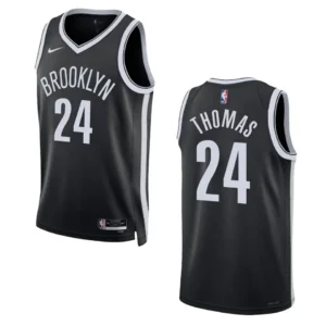 Regata NBA Brooklyn Nets Icon Edition 2022/23 Cam Thomas 24 - Preta