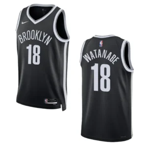 Regata NBA Brooklyn Nets Icon Edition 2022/23 Yuta Watanabe 18 - Preta
