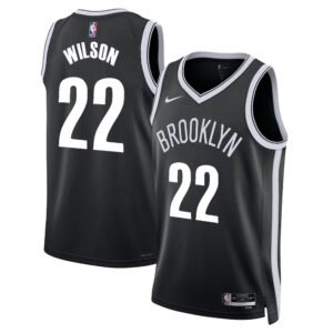 Regata NBA Brooklyn Nets Icon Edition Jalen Wilson 22 - Preta