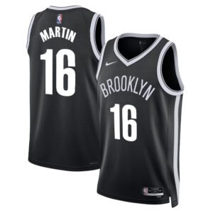 Regata NBA Brooklyn Nets Icon Edition Jaylen Martin 16 - Preta