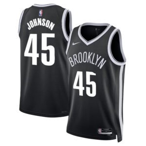 Regata NBA Brooklyn Nets Icon Edition Keon Johnson 45 - Preta