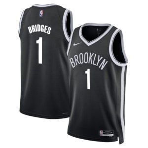 Regata NBA Brooklyn Nets Icon Edition Mikal Bridges 1 - Preta