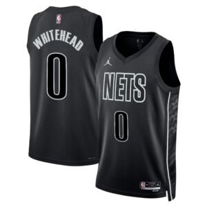 Regata NBA Brooklyn Nets Statement Edition Dariq Whitehead 0 - Preta