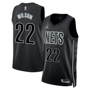 Regata NBA Brooklyn Nets Statement Edition Jalen Wilson 22 - Preta