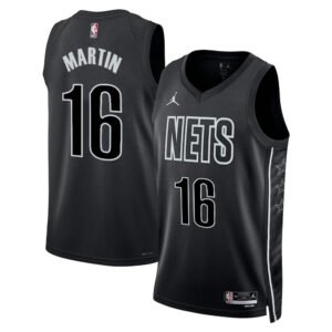 Regata NBA Brooklyn Nets Statement Edition Jaylen Martin 16 - Preta