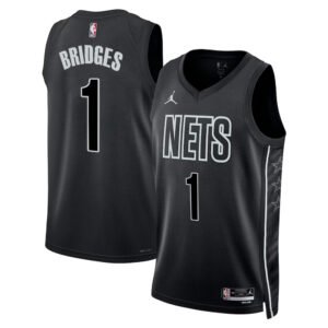 Regata NBA Brooklyn Nets Statement Edition Mikal Bridges 1 - Preta