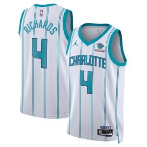 Regata NBA Charlotte Hornets Association Edition Nick Richards 4 - Branca