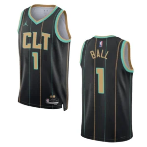 Regata NBA Charlotte Hornets City Edition 2022/23 LaMelo Ball 1 - Preta
