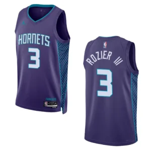 Regata NBA Charlotte Hornets Statement Edition 2022/23 Terry Rozier III 3 - Roxa