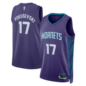 Regata NBA Charlotte Hornets Statement Edition Aleksej Pokusevski 17 - Roxa