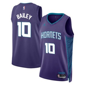Regata NBA Charlotte Hornets Statement Edition Amari Bailey 10 - Roxa