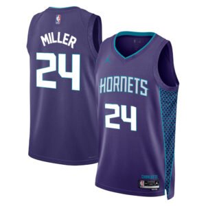 Regata NBA Charlotte Hornets Statement Edition Brandon Miller 24 - Roxa